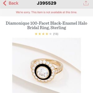 Sold Out 100facet Diamonique Ring 14kYG plated Sterling Size 7